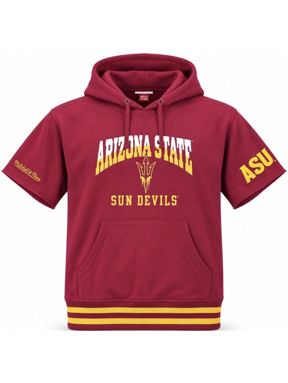 Mitchell & Ness Arizona State Sun Devils Short Sleeve Hoodie Men’s Large ASU New